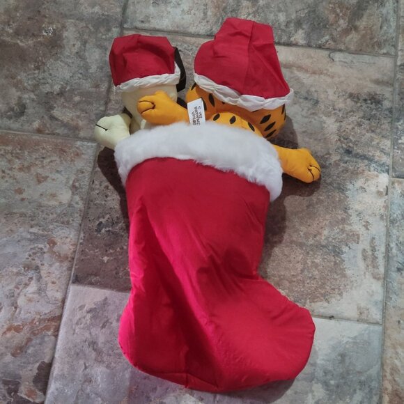 Vintage Garfield and Odie Christmas Stocking Plush Stuff It Stocking - Picture 10 of 10